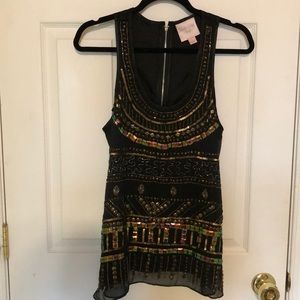 Romeo & Juliet Couture beaded black party top